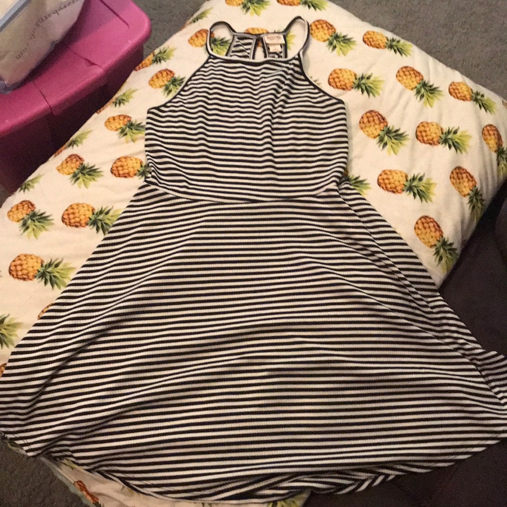 Black and white stripped summer dress